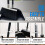 Upright Dustpan Brush Set Long Handle Grey Broom 8