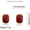 Geometry Red Stud Earrings S999 Sterling Silver Vintage 6