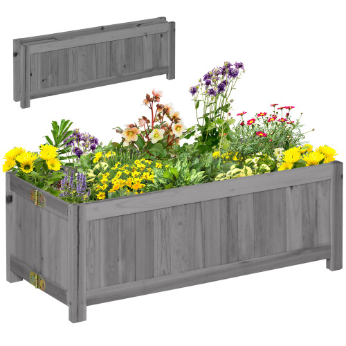 Outsunny Jardinera Gris 70 x 30 x 25 cm