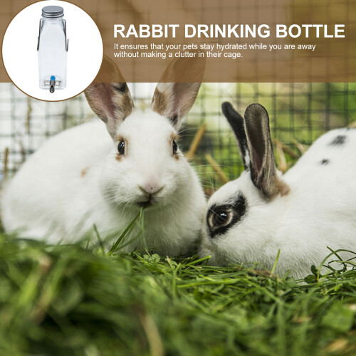 Pet Water Feeder for Rabbit Silver 1 Set 1