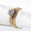 Yellow Gold Plated CZ Wedding Ring Set 1 Carat 4