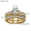 Yellow Gold Plated CZ Wedding Ring Set 1 Carat 2