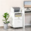 Lockable Two-Drawer Filing Cabinet, with Wheels - White 3