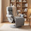 Homcom (Grey) HOMCOM Upholstered Reclining Armchair with Adjustable Backrest 4