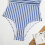 Women's One-Piece Bathing Suit Blue Monokini 5