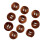 Round Sewing Buttons Coffee Brown Wood 10 Pack 30mm 8