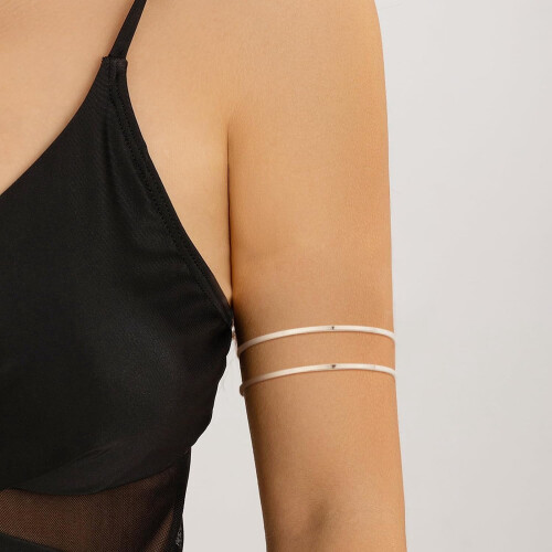 Women's Minimalist Adjustable Upper Arm Cuff Gold Silver 2