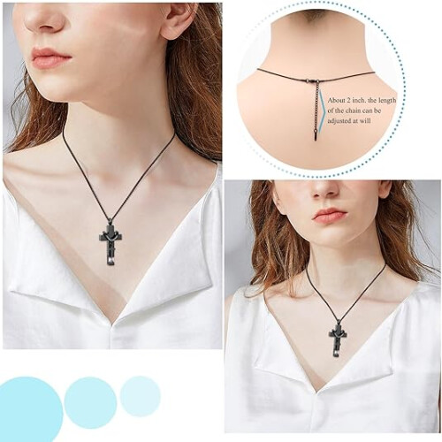 Cross Urn Necklace for Ashes with Birthstone Keepsake 2