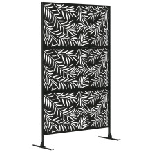 Biombo para Exterior Negro 122 x 45 x 198 cm