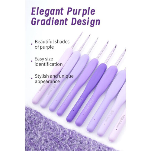 30pcs Crochet Hook Set Gradient Crochet Hooks Ergonomic Grip Arthritis Friendly,Crochet Needles Set 1
