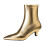 Women's Mid-Heel Ankle Boots Pointed Toe Side Zip Metallic 2