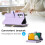 Purple Leather Wallet Case with Strap for Samsung Galaxy 6