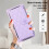 Purple Leather Wallet Case with Strap for Samsung Galaxy 7