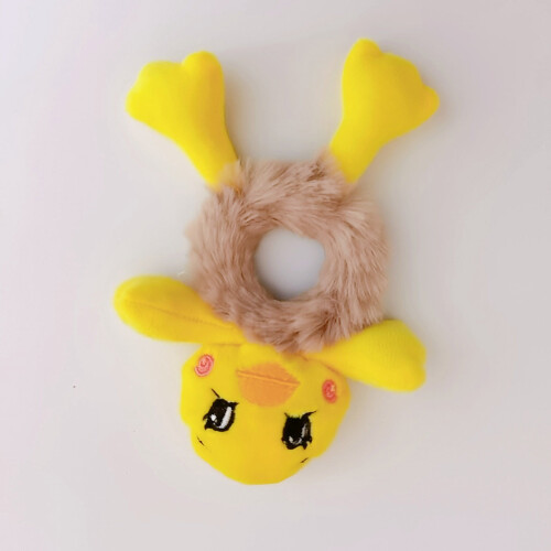 Women's Plush 3D Hair Tie Ponytail Holder Yellow 2