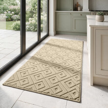 (60x110cm (2.0 x 3.6 ft), Box Beige) Geometric Rugs - Modern Non Slip Area Rugs for Bedroom and Living Room Carpet