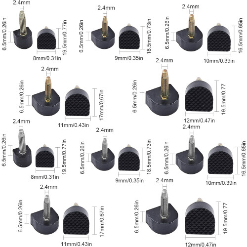 High Heel Tips Replacement Caps 20 Pairs U-Shape Black 5 1