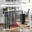 Rectangular Bar Table, Wood Effect Coffee Table for Small Space, Breakfast Dining, Kitchen, Industrial, White & Black 8