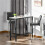 Rectangular Bar Table, Wood Effect Coffee Table for Small Space, Breakfast Dining, Kitchen, Industrial, White & Black 4