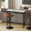 Rectangular Bar Table, Wood Effect Coffee Table for Small Space, Breakfast Dining, Kitchen, Industrial, White & Black 6