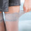 Lace Thigh High Stockings Sheer Gray One Size 2