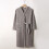 Women's Fleece Bathrobe Solid Color Long Sleeve Gray One 2
