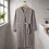 Women's Fleece Bathrobe Solid Color Long Sleeve Gray One 6