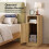 Levede Bedside Table 2 Pc Narrow Side Table Boho Rattan Storage For Bedroom Wood 4