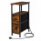 Levede Bedside Table Narrow Side Table with LED Charging Station Storage Brown 9