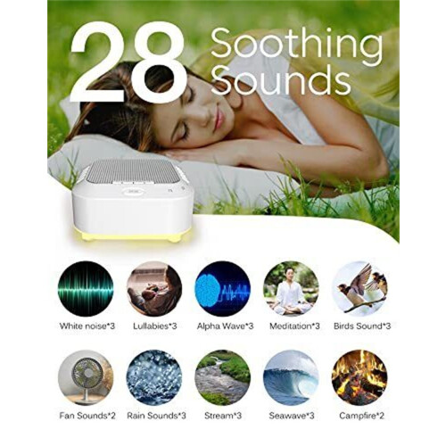 White Noise Machine with 28 Sounds Night Light Sleep Timer 1