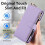 iPhone 15 Plus magnetic flip wallet case purple with RFID 7