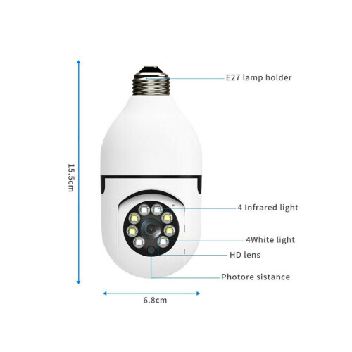 WiFi Security Bulb Camera E27 1080P 360 Night Vision 1