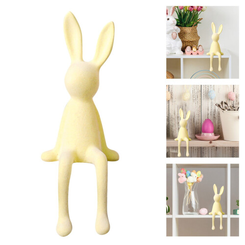 Easter Bunny Figurines Flocked Resin 2 pcs 2