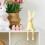 Easter Bunny Figurines Flocked Resin 2 pcs 4