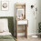 Homcom HOMCOM Compact Dressing Table with Lighted Mirror Open Shelves Natural Wood 3