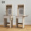 Homcom HOMCOM Compact Dressing Table with Lighted Mirror Open Shelves Natural Wood 4