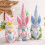 Easter Gnome Plush Knitted Bunny with Eggs 1pc 5
