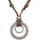 Leather Necklace for Men Double Circle Ring Pendant Vintage 7