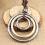 Leather Necklace for Men Double Circle Ring Pendant Vintage 3