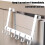 Over-Door Towel Rack Hooks Metal White 6-Hook 3