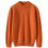 Unisex Knit Sweater Solid Orange Long Sleeve Round Neck 5