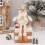 Christmas Tree Ornament Beige Fabric Santa Snowman 2