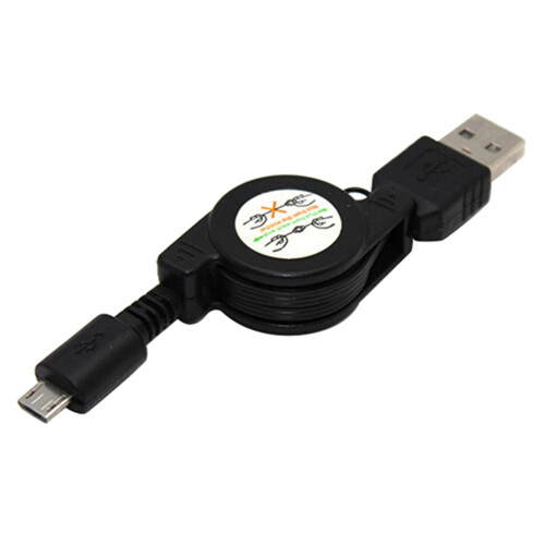 Micro USB 2.0 Cable Retractable A to B Male 1m 1