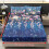Queen Sheet Set Soft Cooling Polyester Dark Blue Floral 2