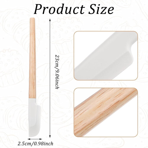Kitchen Spatula Wooden Handle Silicone Head 1pc 1