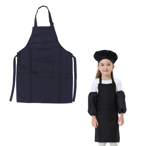 Kids Cooking Play Kitchen Set with 3-Piece Black Washable 2