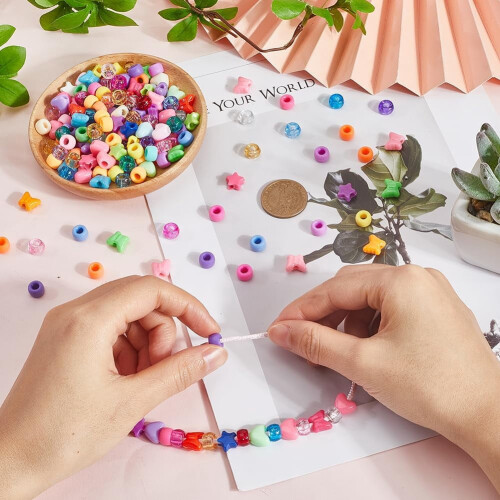 Pony Beads Assorted Shapes 700 pcs for Jewelry Making 2