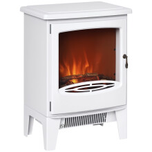 Electric Fireplace Stove, Free standing Fireplace Heater with Realistic LED Flame Effect, Overheat Safety Protection, 900W/1800W, White