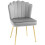 Velvet-Feel Shell Accent Chair - Grey 1