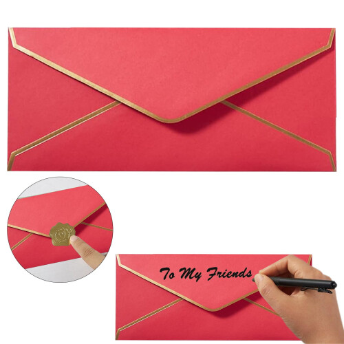 Business Envelopes with Gold Border #10 150gsm 2