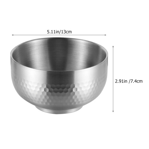 Stainless Steel Double Rice Bowl Set 3 Pieces 1